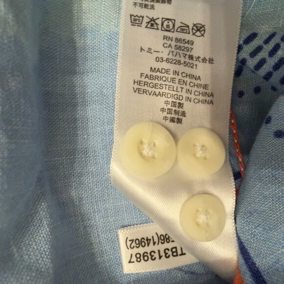 Tommy Bahama Relax Blue Watercolor Floral Linen Shirt – Size XL - Picture 11 of 14